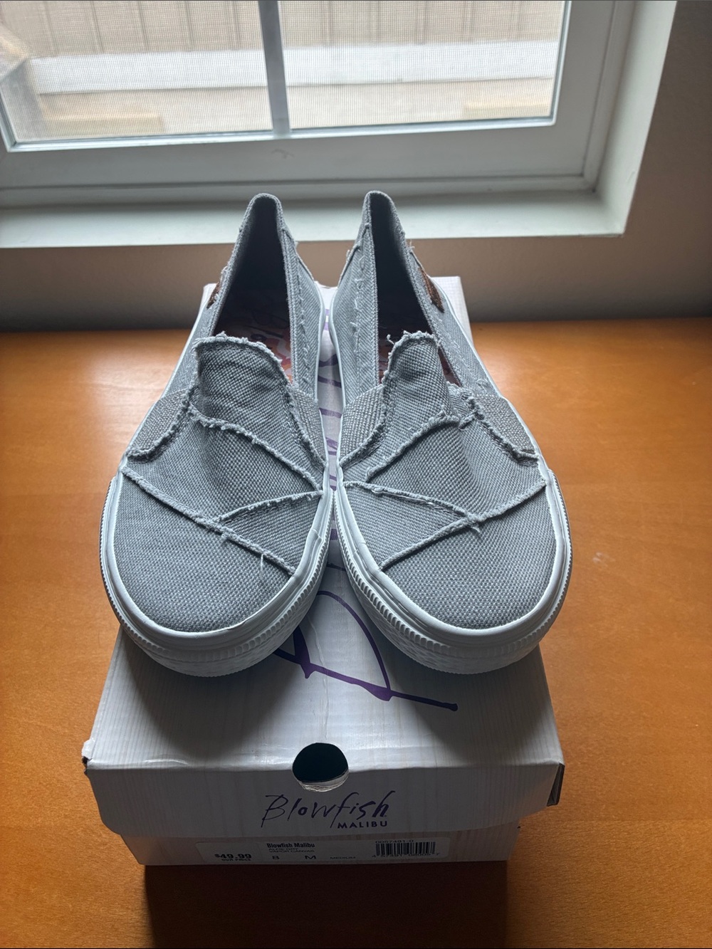 NWT Blowfish Malibu Gray Canvas Slip-On Sneakers